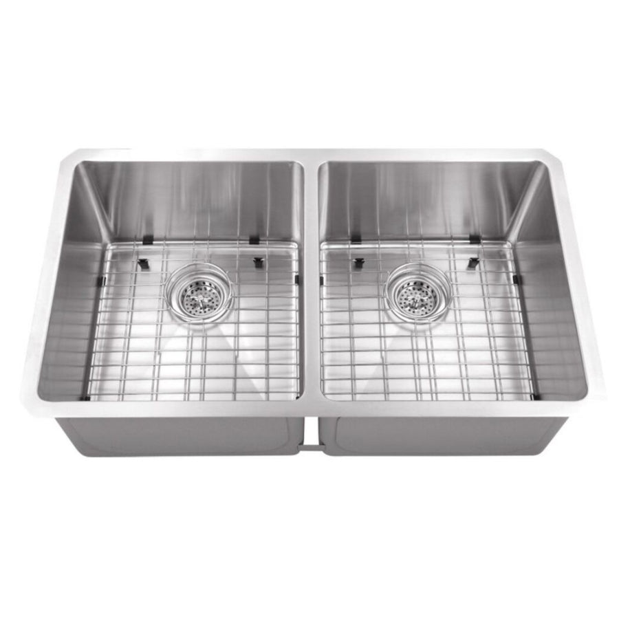 Cahaba CAHCA221132 32" x 19" Stainless Steel 50/50 Micro Radius Double Bowl Kitchen Sink