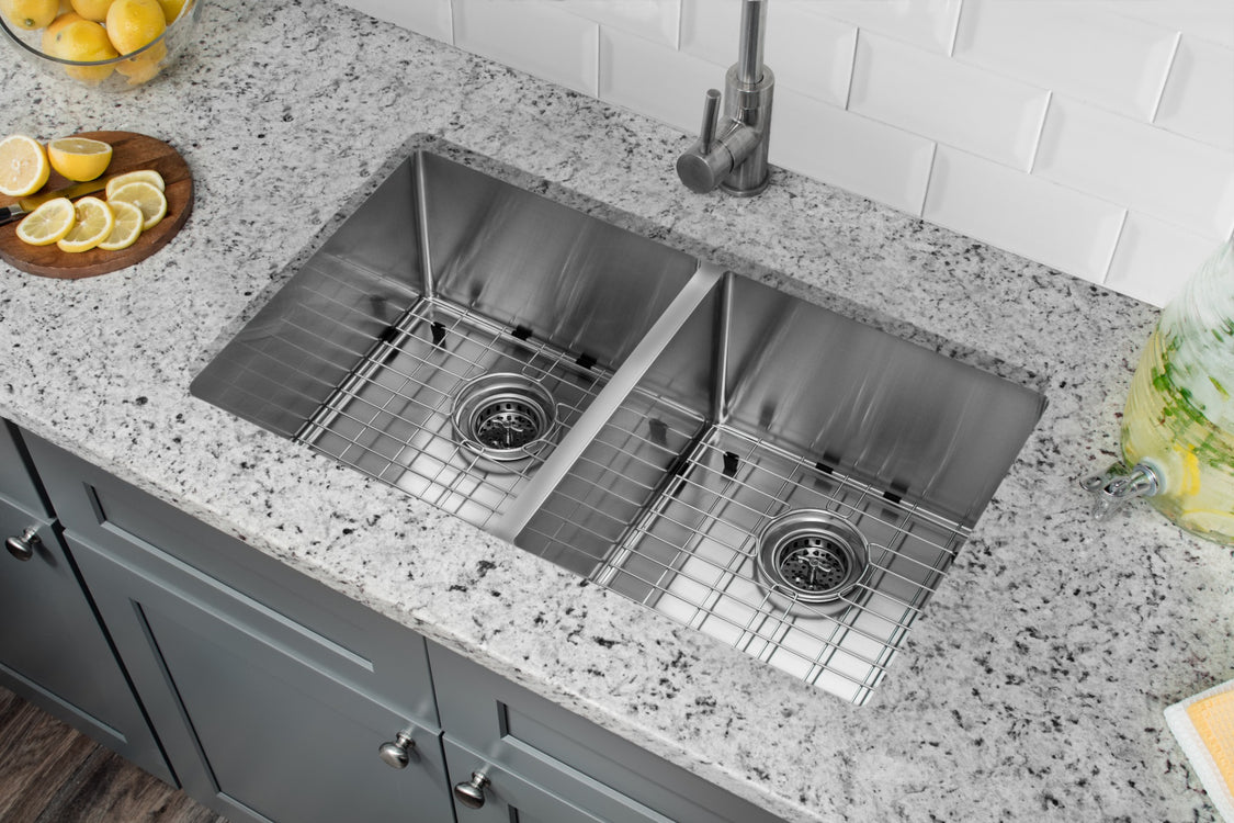 Cahaba CAHCA221132 32" x 19" Stainless Steel 50/50 Micro Radius Double Bowl Kitchen Sink