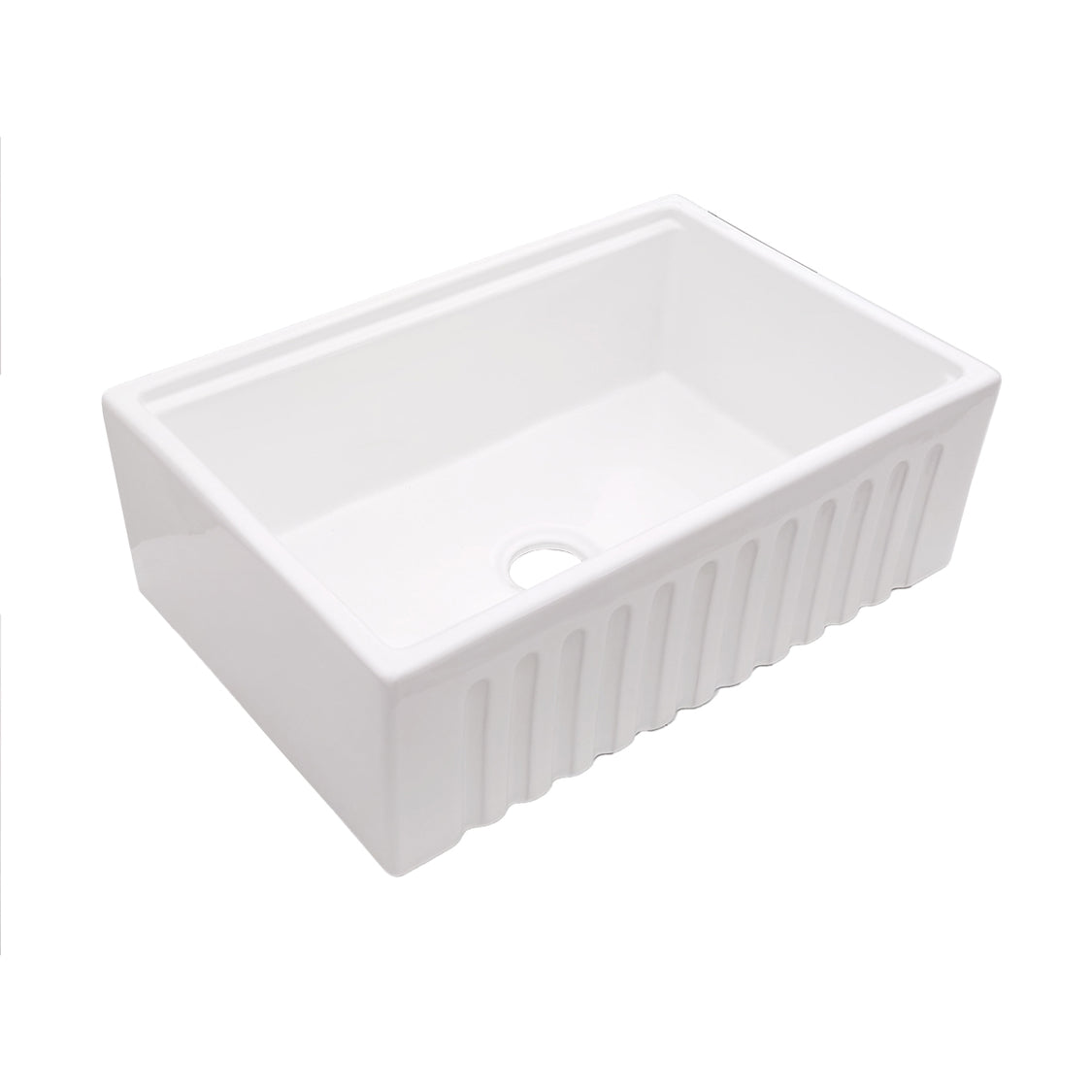 Cahaba CAHCAFC30SBKW 30" Single Bowl Reversible Apron Front Fireclay Workstation Kitchen Sink