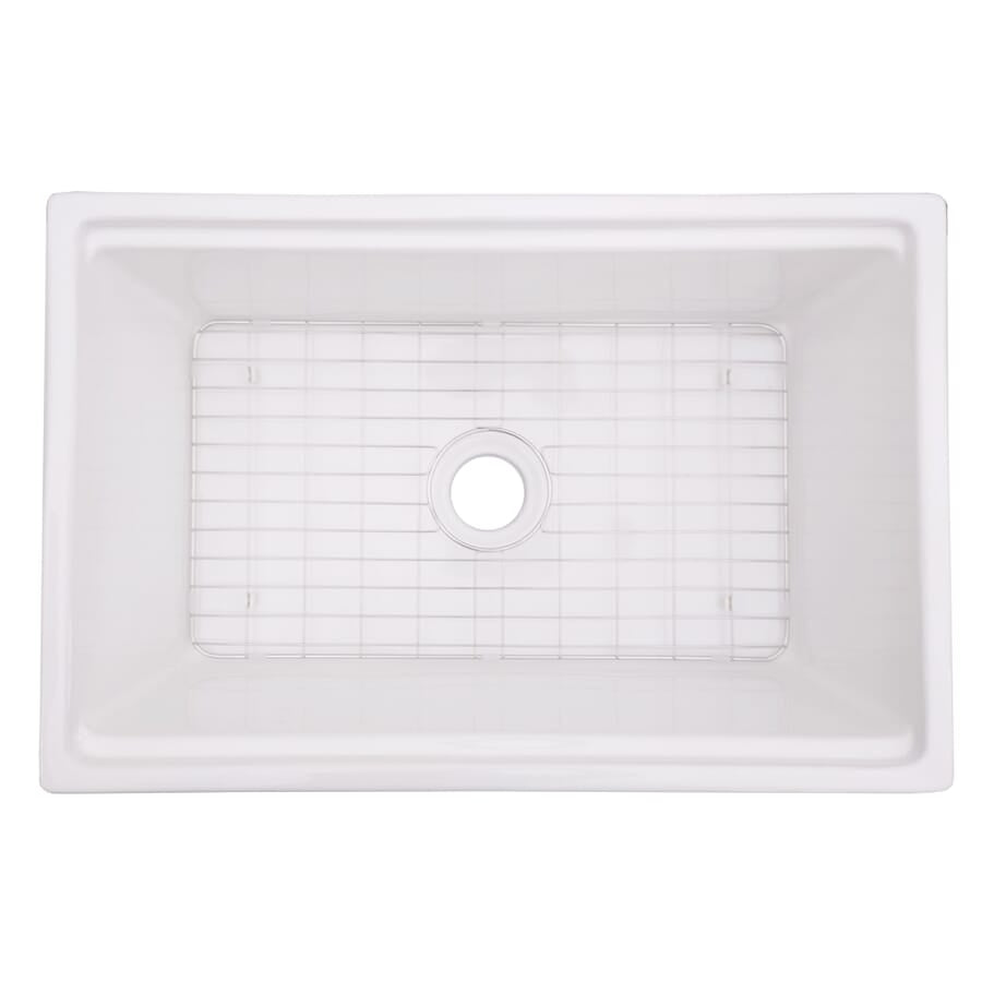 Cahaba CAHCAFC30SBKW 30" Single Bowl Reversible Apron Front Fireclay Workstation Kitchen Sink
