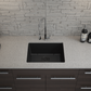 Cahaba CAHCAQ2318USB-B 23" Single Bowl Undermount Black Quartz Kitchen Sink