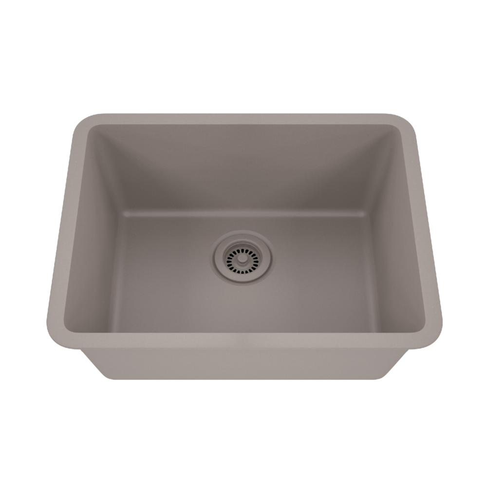 Cahaba CAHCAQ2318USB-C 23" Single Bowl Undermount Concrete Quartz Kitchen Sink