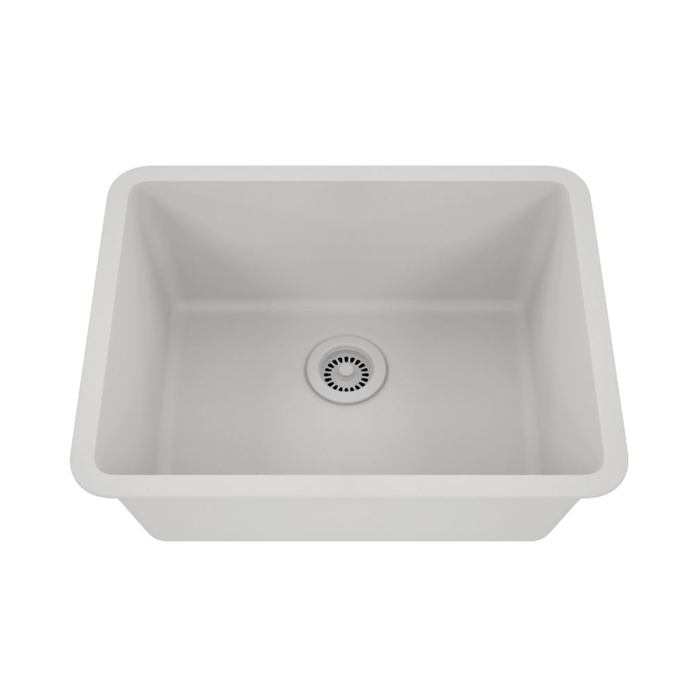 Cahaba CAHCAHCAQ2318USB-W 23" Single Bowl Undermount White Quartz Kitchen Sink