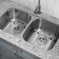 Cahaba CAHCASS16UM32DB-2 32" x 19" Standard Radius Double Bowl 16 Gauge Kitchen Sink