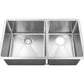 Cahaba CAHCASS32186040UMDB 32" x 18" 60/40 Micro Radius Double Bowl Kitchen Sink