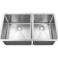 Cahaba CAHCASS32186040UMDB 32" x 18" 60/40 Micro Radius Double Bowl Kitchen Sink