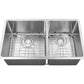 Cahaba CAHCASS32186040UMDB 32" x 18" 60/40 Micro Radius Double Bowl Kitchen Sink