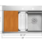 Cahaba CAHCASS3322DMSBWS 33" Stainless Steel 18-Gauge Micro Radius Single Bowl Kitchen Sink - Workstation