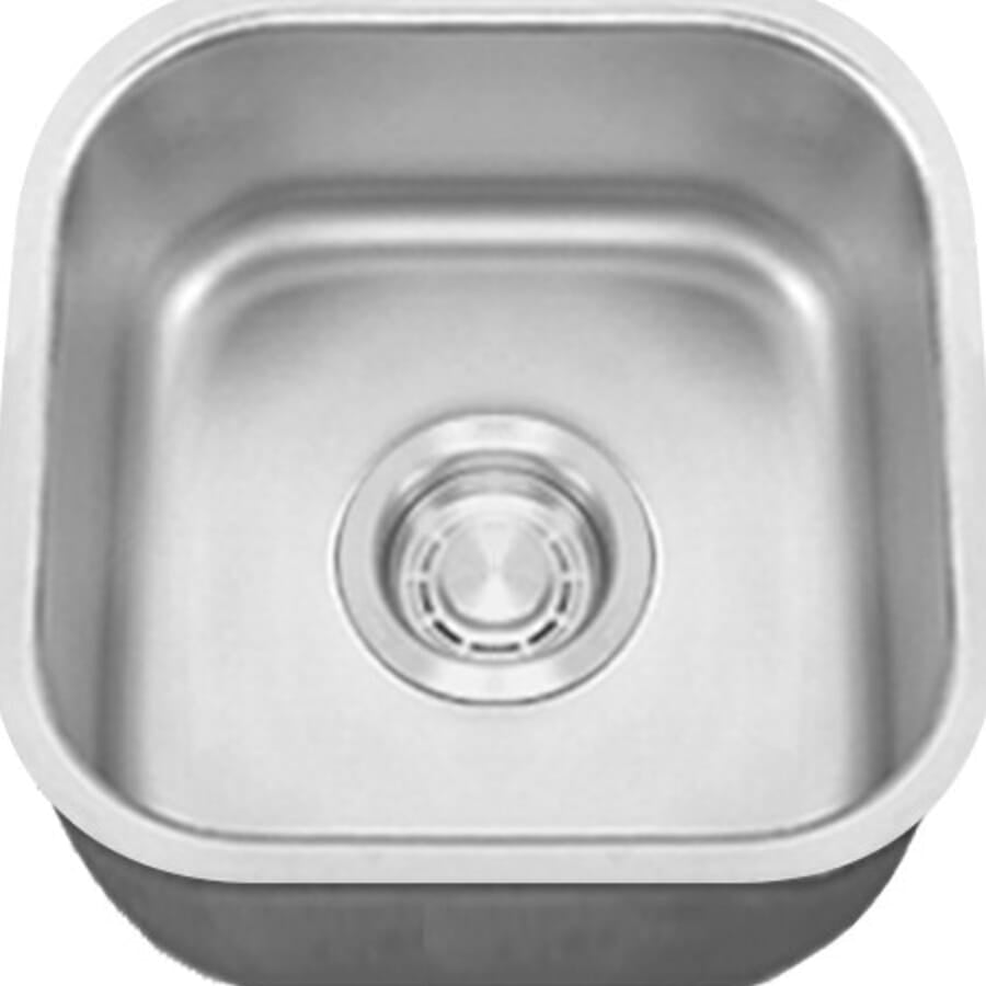Cahaba CAHCASS1616UMSB-S 16" Stainless Steel Standard Radius Single Bowl Square Bar Sink