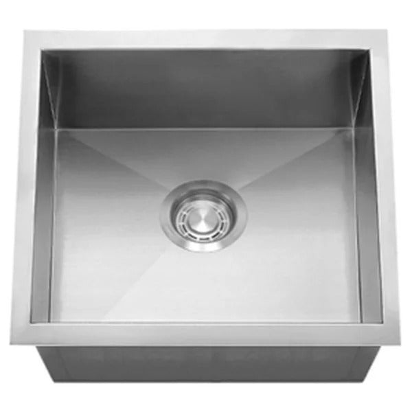 Cahaba CAHCASS1616UMSB-Z 16" Stainless Steel Zero Radius Single Bowl Square Bar Sink