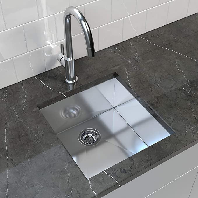 Cantrio Koncepts 19” x 20” Rectangle Undermount Stainless Steel Single Sink With Strainer Drain