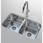 Cantrio Koncepts 21" 18-Gauge Rectangle Double Basin Stainless Steel Undermount Kitchen Sink With Strainer Drain