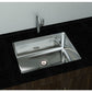 Cantrio Koncepts 23" 18-Gauge Rectangle Undermount Stainless Steel Single Bowl Kitchen Sink With Strainer Drain