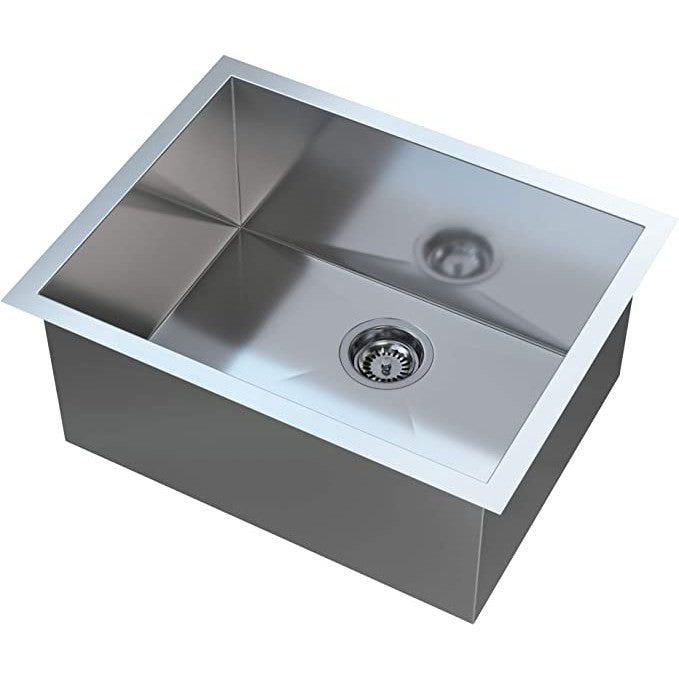 Cantrio Koncepts 23" x 18" Rectangle Undermount 18-Gauge Stainless Steel Sink With Strainer Drain With Strainer Drain
