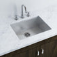 Cantrio Koncepts 25" 18-Gauge, 0 Radius Square Stainless Steel Undermount Kitchen Sink With Strainer Drain