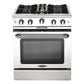 Capital Culinarian Series MCOR304 30" 4 Open Burners Signal Yellow Freestanding Natural Gas Range With Small Pan Burner, 4.9 Cu.Ft. Manual Clean Oven and Red Knobs