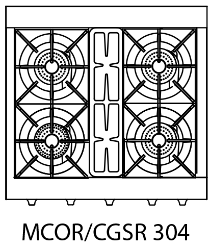 Capital Culinarian Series MCOR304 30" 4 Open Burners Signal Yellow Freestanding Natural Gas Range With Small Pan Burner and 4.9 Cu.Ft. Manual Clean Oven