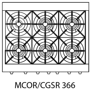 Capital Culinarian Series MCOR366 36" 6 Open Burners Oyster White Freestanding Natural Gas Range With Small Pan Burner and 4.9 Cu.Ft. Manual Clean Oven