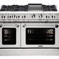 Capital Culinarian Series MCOR484GG 48" 4 Open Burners Ruby Red Freestanding Natural Gas Range With 7.6 Cu.Ft. Manual Clean Double Oven, 24" Griddle and Red Knobs