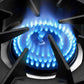 Capital Culinarian Series MCOR486B 48" 6 Open Burners Signal Blue Freestanding Propane Gas Range With Small Pan Burner, 7.6 Cu.Ft. Manual Clean Double Oven, 12" BBQ Grill and Red Knobs