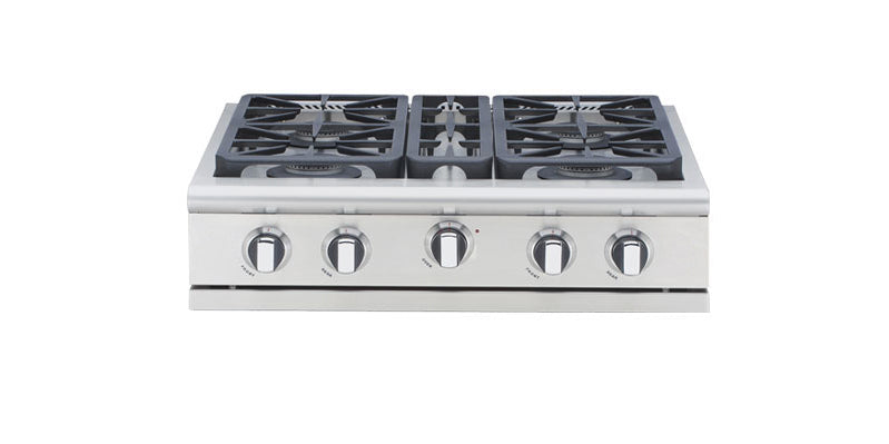 Capital Precision Series GRT305 30" 5 Sealed Burners Stainless Steel Natural Gas Rangetop With Red Knobs