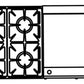 Capital Precision Series GRT484G 48" 4 Sealed Burners Stainless Steel Propane Gas Rangetop With 24" Griddle and Red Knobs