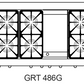 Capital Precision Series GRT486G 48" 6 Sealed Burners Stainless Steel Propane Gas Rangetop With 12" Griddle