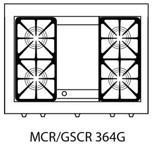 Capital Precision Series GSCR364G 36" 4 Sealed Burners Black Freestanding Natural Gas Range With 12" Griddle and 4.6 Cu.Ft. Self-Clean Oven