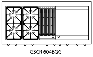 Capital Precision Series GSCR604BG 60" 4 Sealed Burners Black Freestanding Natural Gas Range With 8 Cu.Ft. Self-Clean Double Oven, 12" BBQ Grill and 24" Griddle