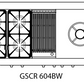 Capital Precision Series GSCR604BW 60" 4 Sealed Burners Black Freestanding Natural Gas Range With 8 Cu.Ft. Self-Clean Double Oven, 12" BBQ Grill, 24" Power Wok and Red Knobs