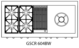 Capital Precision Series GSCR604BW 60" 4 Sealed Burners Cobalt Blue Freestanding Propane Gas Range With 8 Cu.Ft. Self-Clean Double Oven, 12" BBQ Grill and 24" Power Wok