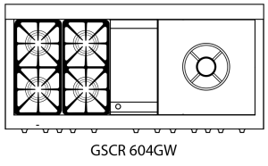 Capital Precision Series GSCR604GW 60" 4 Sealed Burners Ruby Red Freestanding Natural Gas Range With 8 Cu.Ft. Self-Clean Double Oven, 12" Griddle and 24" Power Wok