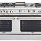 Capital Precision Series GSCR604GW 60" 4 Sealed Burners Stainless Steel Freestanding Natural Gas Range With 8 Cu.Ft. Self-Clean Double Oven, 12" Griddle, 24" Power Wok and Red Knobs