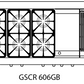 Capital Precision Series GSCR606BG 60" 6 Sealed Burners Black Freestanding Natural Gas Range With 8 Cu.Ft. Self-Clean Double Oven, 12" BBQ Grill and 12" Griddle and Red Knobs