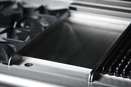 Capital Precision Series GSCR606G 60" 6 Sealed Burners Flame Red Freestanding Natural Gas Range With 8 Cu.Ft. Self-Clean Double Oven, 24" Griddle and Red Knobs