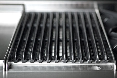 Capital Precision Series MCR364B 36" 4 Sealed Burners Signal Blue Freestanding Propane Gas Range With 12" BBQ Grill, 4.9 Cu.Ft. Manual Clean Oven and Red Knobs