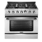 Capital Precision Series MCR364G 36" 4 Sealed Burners Flame Red Freestanding Natural Gas Range With 12" Thermo-Griddle, 4.9 Cu.Ft. Manual Clean Oven and Red Knobs