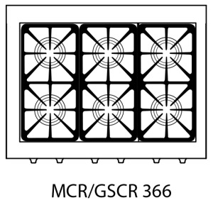 Capital Precision Series MCR366 36" 6 Sealed Burners Black Freestanding Natural Gas Range With 4.9 Cu.Ft. Manual Clean Oven