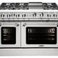 Capital Precision Series MCR488 48" 8 Sealed Burners Flame Red Freestanding Natural Gas Range With 7.6 Cu.Ft. Manual Clean Double Oven and Red Knobs