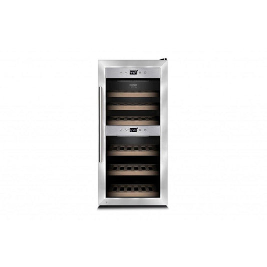 Caso WineSafe 16" W x 35" H 24-Bottle Brush Stainless Steel WiFi Smart Control Technology Wine Cooler