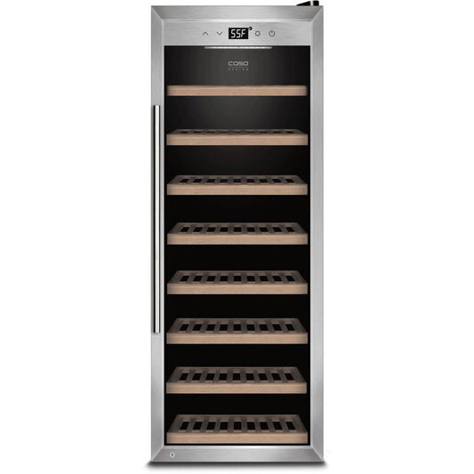 Caso WineSafe 16" W x 40" H 43-Bottle Brush Stainless Steel WiFi Smart Control Technology Wine Cooler