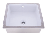 Continental CHECKER 16" White Ceramic Kitchen Sink by Chemcore Industries
