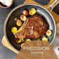Cooksy Hexagon 9" Stainless Nonstick Hybrid Fry Pan With Lid