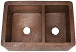 Copper Potter HAMMERED 60-40 33" Farmhouse Sink by Chemcore Industries