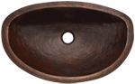 Copper Potter HAMMERED FLAT BACK 20" Vanity Sink by Chemcore Industries