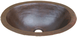 Copper Potter HAMMERED OVAL 17" Vanity Sink by Chemcore Industries