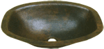 Copper Potter HAMMERED OVAL FLAT SIDES 17" Vanity Sink by Chemcore Industries