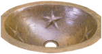 Copper Potter HAMMERED OVAL Stars 19" Vanity Sink by Chemcore Industries