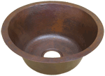 Copper Potter HAMMERED ROUND 16" Bar / Prep Sink by Chemcore Industries