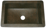 Copper Potter HAMMERED Single Well 25" Bar / Prep Sink by Chemcore Industries